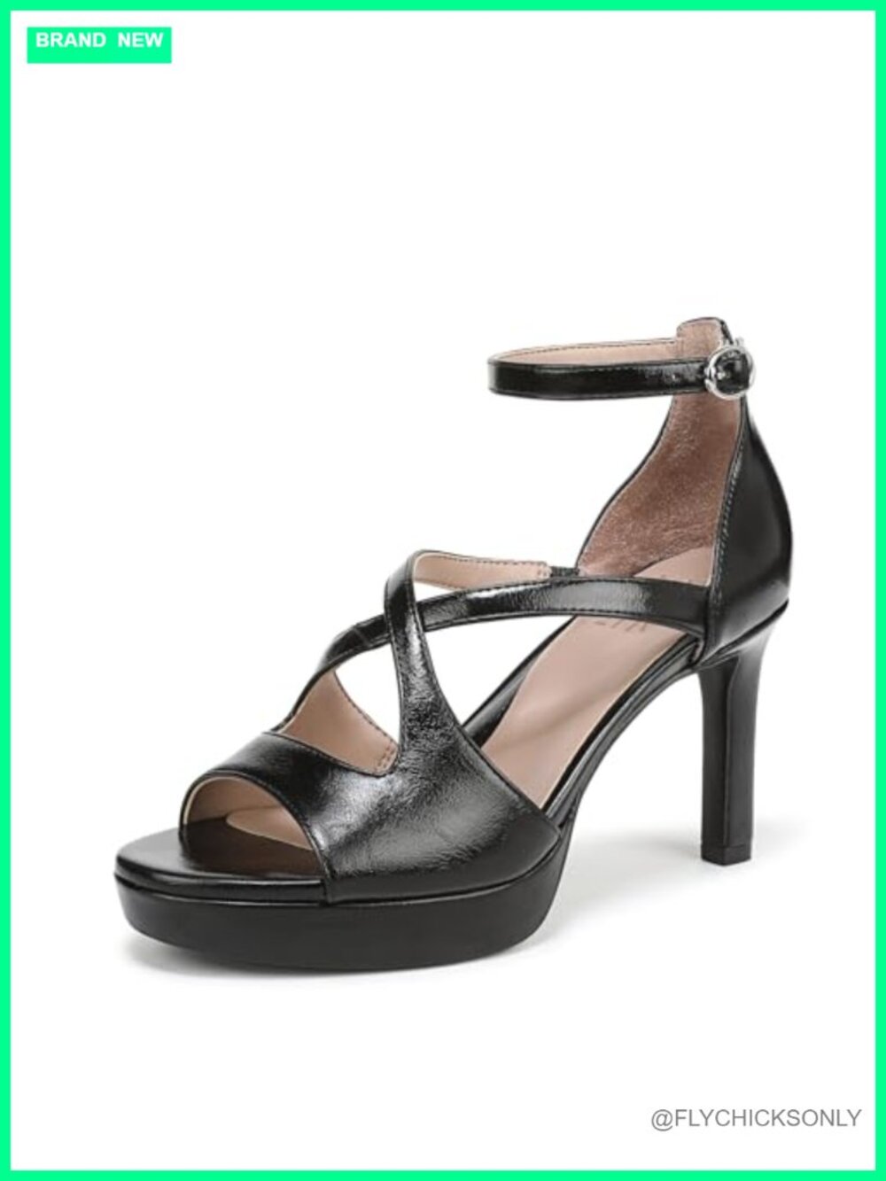 Naturalizer Alicia Ankle Strap Heeled Dress Sandal Peep Toe Platform